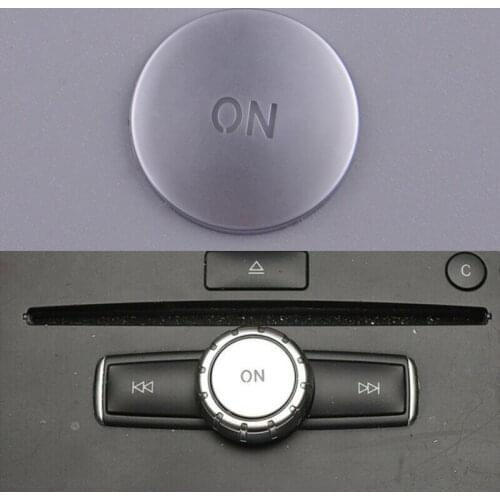 Car Console Volume Multimedia ON Knob Button Cover Trim Sequin ABS Silver Fit For Mercedes Benz C E Class W204 W212 GLK
