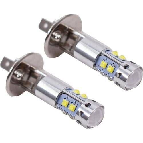 2Pcs Automobiles 100W LED Daytime Running Light Bulbs Auto Light-emitting Diode Headlight DRL White DC 12V H1 6000Kar Fog Lamp