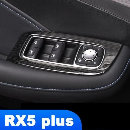 Lsrtw2017 Car Window Lifter Control Switch Button Panel Trims for Mg Roewe Rx5 Plus 2020 2021 Interior Accessories Auto Styling