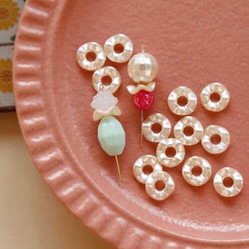 Beige Elegant Small Skirt Silk Wavy Beads Japanese DIY Handmade Earrings Vintage Ornament Accessories