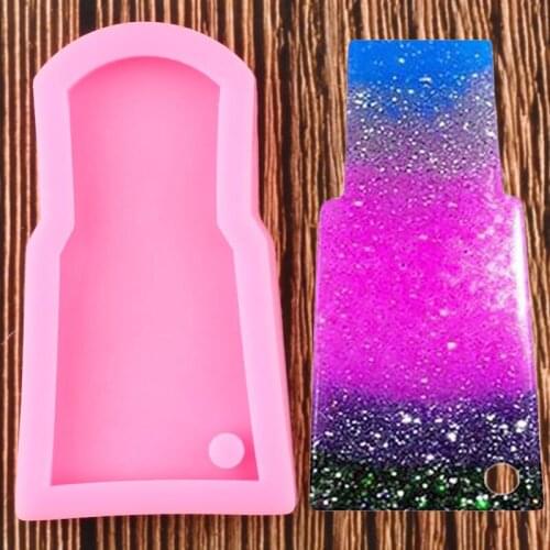 Shiny Water Glass keychains Silicone Molds Key Chain Pendant Polymer Clay DIY Jewelry Making Glitter Epoxy Resin Moulds