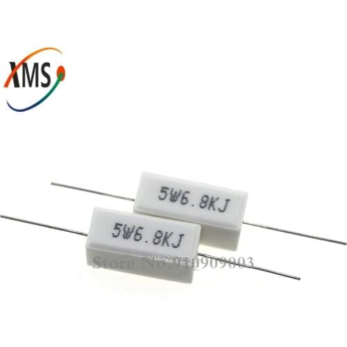 10pcs 5W Cement resistance 0.1 ~ 10k ohm 5% 0.22 0.33 0.5 1 10 100 1K 10K ohm 0.1R 0.22R 0.33R 0.5R 1R 10R 100R