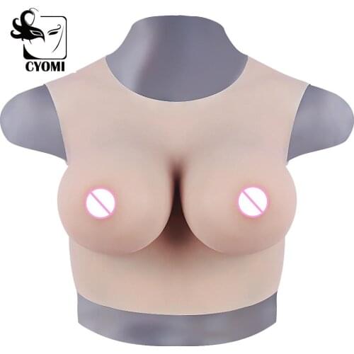 CYOMI E Cup Round Collar Breast Forms Realistic Silicone Artificial Boobs Enhancer Crossdress for Drag queen shemale tits 1G