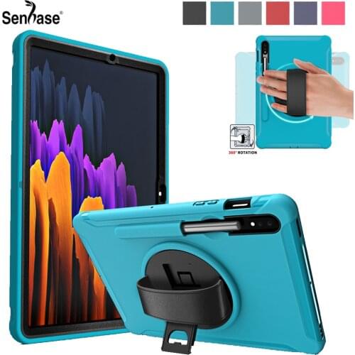 Kids Safe Shockproof PC + TPU Combo Hand Strap Stand Tablet Cover For Samsung Galaxy Tab S7 2020 11 inch SM T870 T875 T876B Case