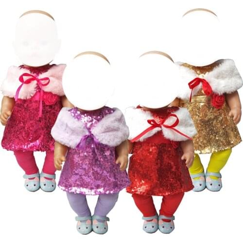 For doll clothes dress scarf legging pants for 18 inch girl doll 40cm baby doll outfits girl gifts