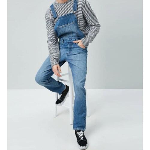 New Fashion Mens Jeans Overalls High Street Straight Denim Jumpsuits Hip Hop Men Cargo Bib Pants Cowboy Male Jean Dungarees