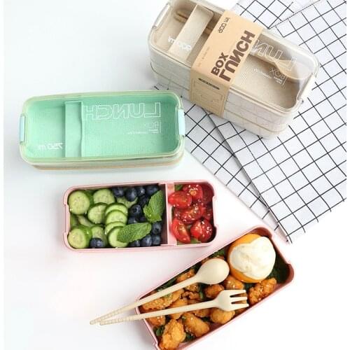 Eco Friendly Lunch Container Bento Box Japanese Style Bento Lunch Box for Kids Storage Food Container Food Box Tuperware Healthy