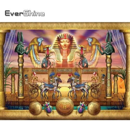 EverShine Diamond Mosaic Religion Full Square Diamond Painting Egyptian Pharaoh Cross Stitch Diamond Embroidery Beads Art Kits
