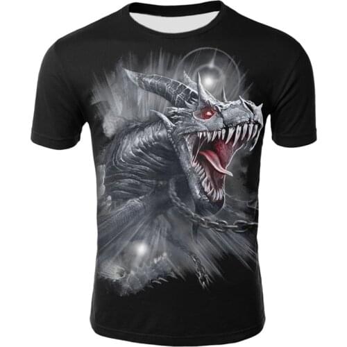 Mighty dragon Mens Clothes Summer stranger things men t-shirt Casual 3D Print O-Neck Short Sleeve Mythical Tshirt Streetwear