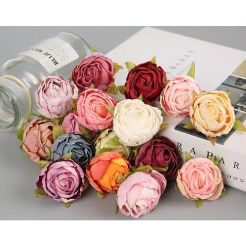 10 Pcs/lot Silk Artificial Rose Flower Multi Colors Valentines Day Wedding Arch Arrangement Wreath Bathroom Handwork DIY Flower