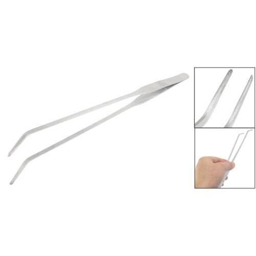 10.4" Long Stainless Steel Curved Tweezer for Fish Tank Plants