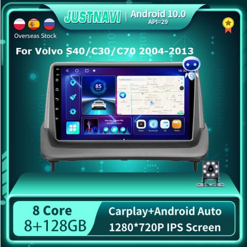 EKIY 6G 128G Car Radio Android 10.0 Multimedia For Volvo S40/C30/C70 2004-2012 2013 Carplay Auto DSP GPS Navigation 1280*720P 9"
