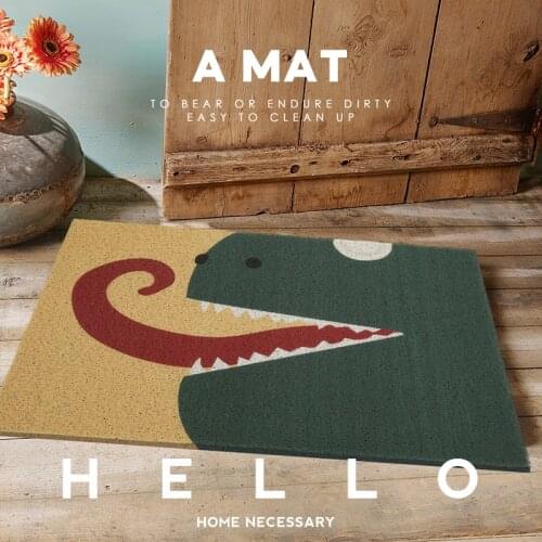 Cartoon Monster Design Door Mat Carpet Anti-slip PVC Silk Loop Hallway Entrance Door Mats Custom Pattern Can Be Cut Mats Carpet