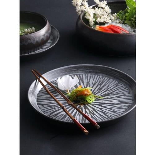 Creative Embossed Plate Fruit Plate Creative Nordic Simple Style Ceramic Water Tray