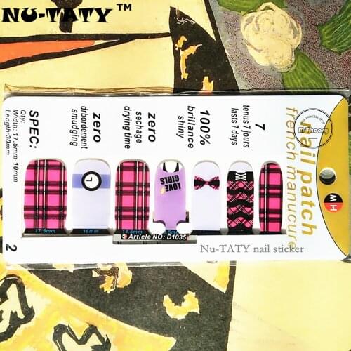 Love Girls Purple Bow Nail Arts Sticker 14 pcs/set Waterproof Nail Decals Art Sticker Gel Polish Manicure Foils Beauty Makeup