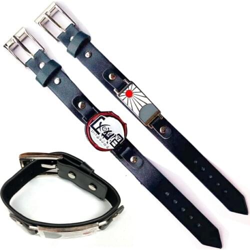 Fashion Bracelets Demon Slayer logo Bangles Strap cosplay punk jewelry for Men Women kids Gift Adjustable