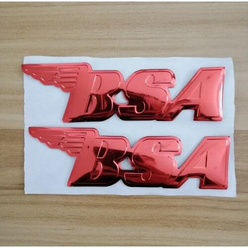 Motorcycle 3D Decorated Car Waterproof Logo Red Color Emblem Side Fairing Cover Stickers Decal for BSA