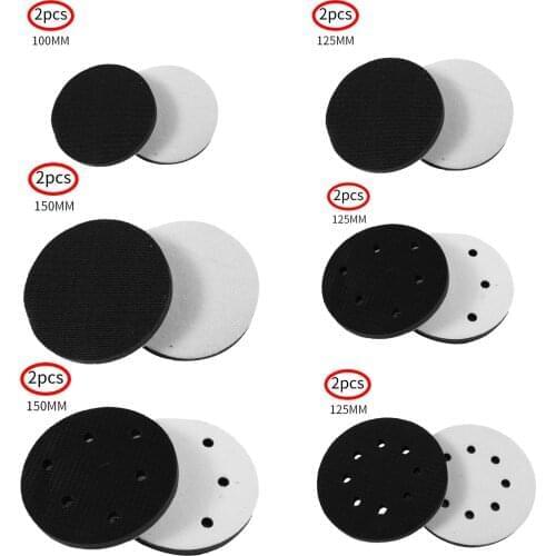 2Pcs Soft Sponge Cushion Pads Interface Pads 6/8 Holes Hook and Loop Replacement Sander Backing Plate Sanding Polishing Pads