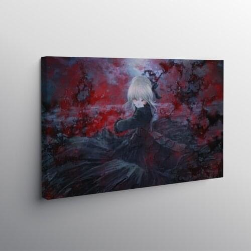 Saber Alter Fate Stay Night Anime Poster Framed Wooden Frame Canvas Wall Art Decoration prints Dorm room Home decor Painting