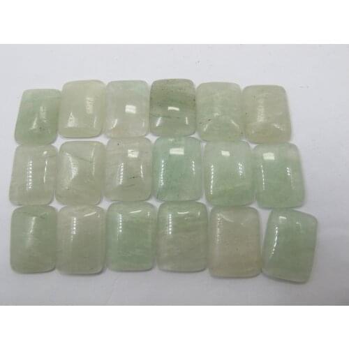 Natural Green Crysatal Quartz Bead Cabochon 15x20mm Rectangle Gem Stone Cabochon,Jewelry Ring Face Pendnat,10pcs/lot