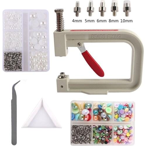 New semi-circular pearl punching machine, clothing bag accessories, DIY automatic beading machine, non-perforated bead set
