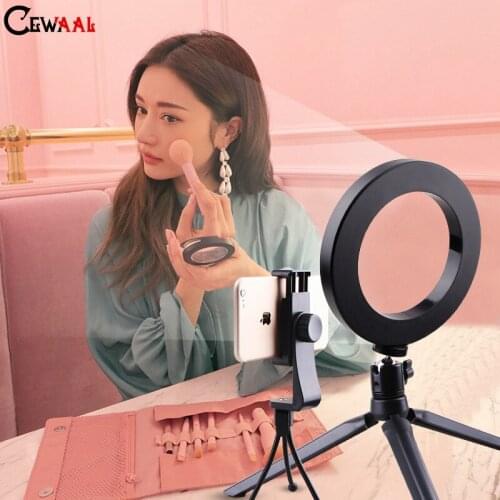 New Selling 16CM/20CM LED Selfie Tripod Ring Lamp For Youtube Tiktok Video Live Cell Phone Holder Stand Photography Lighting