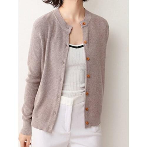 SZDYQH 2019 Autumn Winter New O-neck Cardigan Women Cashmere Blended Sweater Cardigan Knitting Spring Sweater Women Tops Coat