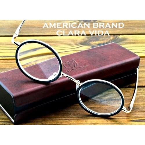 = CLARA VIDA = classic Retro round Reading glasses high-quality alloy black luxury frame with case +1 +1.5 +2 +2.5 +3 +3.5 +4