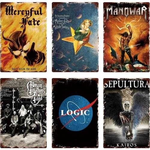 Rock Band Metal Sign Metal Poster Tin Sign Plaque Music Singer Vintage Wall Plate Music Bar Pub Club Wall Decor Retro Home Decor