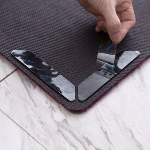 Anti Skid Rug Carpet Mat Grippers Stopper Tape Sticker Washable Non Slip Silicone Grip Corners Pad for Bathroom Living Room