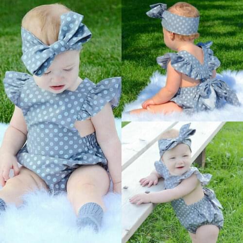 Pudcoco 2019 New Arrival Summer Newborn Baby Girl Ruffle Solid Romper Jumpsuit Outfit Clothes