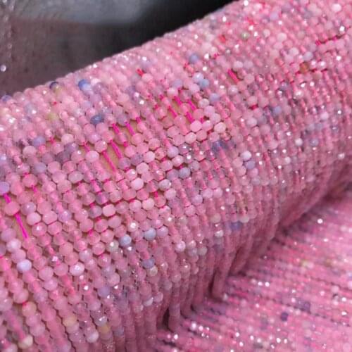 Rhodochrosite K2 Amazon Stone Moonstone Morganite 2x3mm Gemstone Beads Faceted Roundel for Silver 925 Jewelry Making 15inch