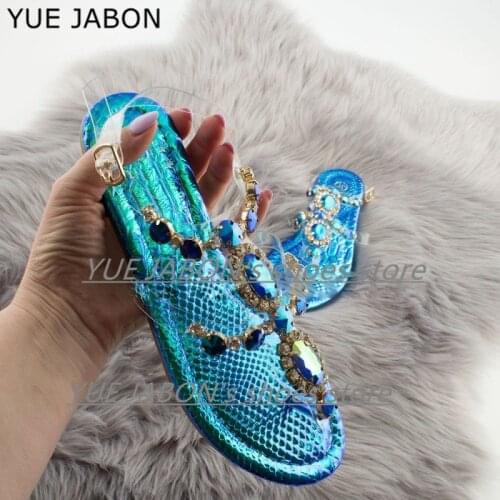 Womens Sandals 2020 Bling Summer Shoes Woman Flip Flops Comfortable Sandals Rhinestone Flat Casual Shoes Female Sandalias