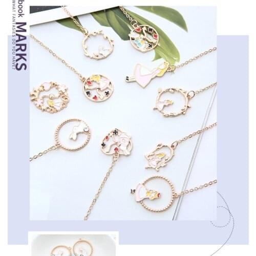 1PC Kawaii Rabbit Bookmarks Cute Pendant Book Markers Metal Bookmarks For Books School Office Supplies Creative Gifts Stationery