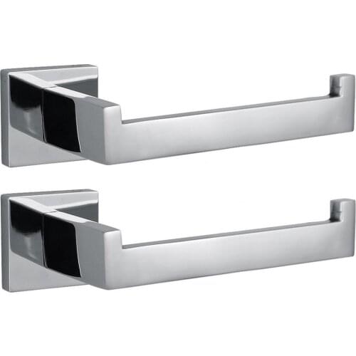 Modern Chrome Toilet Paper Holder Wall Mount 2-pack, Polished 304 Stainless Steel Holders Without Cover Bathroom Accessories ht3