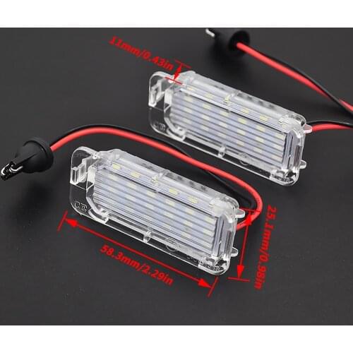 2pcs Canbus LED Number License Plate Light For Ford Focus 5D Fiesta Mondeo MK4 C-Max MK2 S-Max Kuga Galaxy 6000K White Auto Lamp