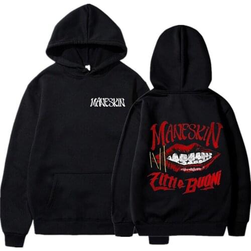 Maneskin Hoodies Tracksuit Pullover Hooded Streetwear Harajuku Sweatshirts Maneskin Merch Clothes Long Sleeve Oversized Hoodie