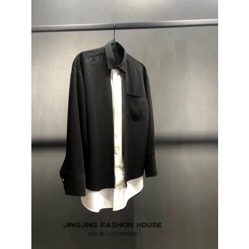 Medium and long black shirt simple holiday two bottom swing shirt shirt oversize small