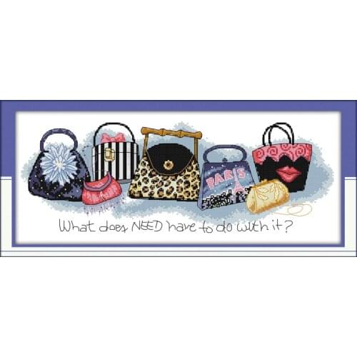 Always be short of a bag cross stitch kits cartoon Aida count 18ct 14ct 11ct printed embroidery DIY handmade needlework supply