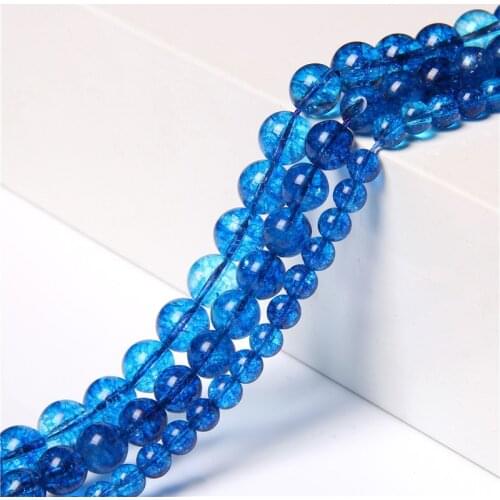 High Quality Natural Blue Crystal Stone Beads Clear Quartz Sapphir Beads For Jewelry Making Loose Spacer Beads Wholesale 15.5