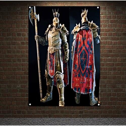 Order of the Temple Banners Flag Wall Art Vintage Crusaders Posters Canvas Painting Knights Templar Armor Wallpaper Home Decor 7