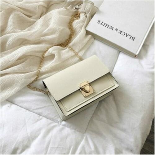 Crossbody Bags for Women PU Lock Small Square Bag Fashion Solid Color Ladies Bag Wild Chain Womens Shoulder Bag