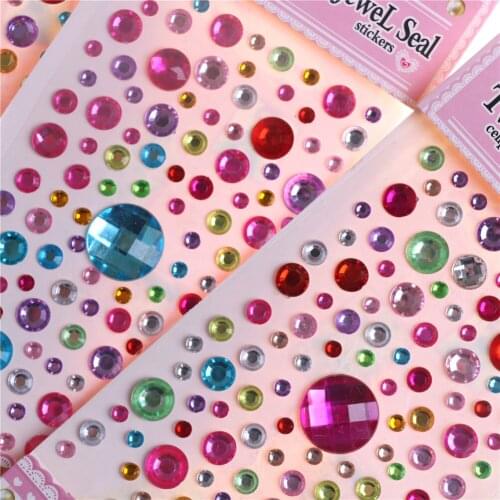 1 Sheet 8*18CM Crystals Rhinestones Car Decor Decal Styling Accessories Mobile Art Diamond Self Adhesive Sticker