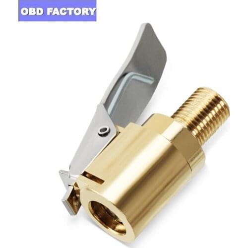 1Pc Car Auto Brass 8mm Tyre Wheel Tire Air Chuck Inflator Pump Valve Clip Clamp Connector Adapter Car Accessories For Compressor