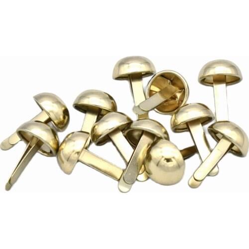 100pcs Light gold Round Dome Purse Feet 12mm Handbag Nailheads Round Dome studs,leather purse feet,bag cone feet