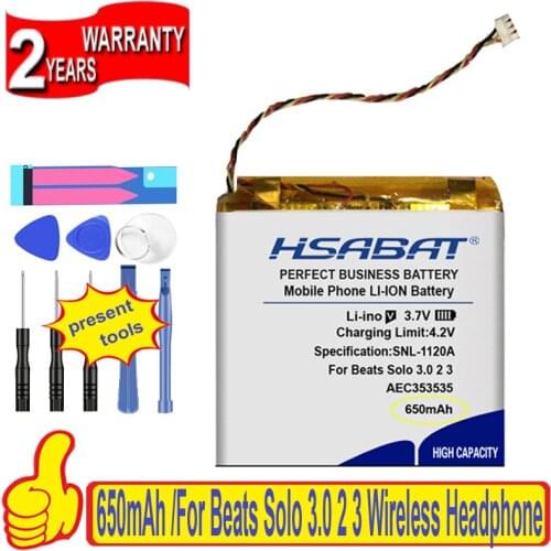 Top Brand 100% AEC353535 Battery for Beats Solo 3.0 2 3 Wireless Bluetooth Headset New Battery Solo2 Solo3 Batteries + free gfit