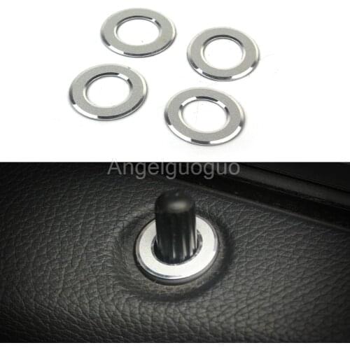 Angelguoguo 4 pcs Car door bolt lock pin door switch button sticker for Mercedes Benz GLK Class X204/CLS Class W218