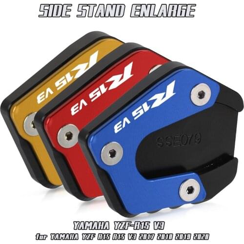 Side Stand Enlarger Kickstand Pad Accessory CNC Aluminum R15 FOR YAMAHA YZF R15 V3 2017 2018 2019 2020 Motorcycle Red Blue Gold