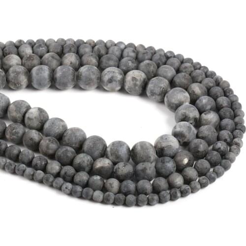 Natural Stone Beading Black Matte Round Loose BeadsIsolation beads For jewelry making DIY bracelet necklace accessories