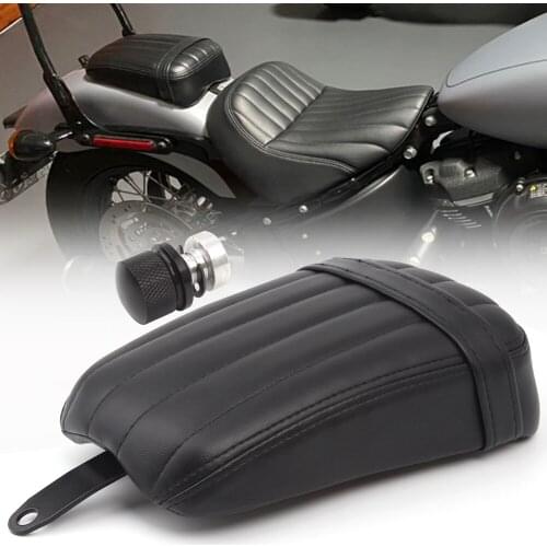 Motorcycle Black Rear Passenger Seat Grid Style Pillion Pad W/ Mounting Screw Bolt For Harley Street Bob FXBB 2018-2020